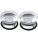 ANAZOZ Tunnel Plugs 00G,Set of 2 Pcs Body Piercing Jewelry Tunnels Acrylic 10mm Round Earrings Men Transparent