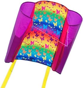 CIM Cerf-Volant monofil Beach Kite Butterfly - pour Enfants à partir de 6 Ans - Dimensions : 74x47cm - INCL. Ligne de 80m, queues Multicolores