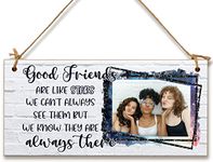 Personalised Wooden Plaque with Photo Good Friends Like Stars Always There Friendship BFFs Bestie Gift Hanging Door Sign