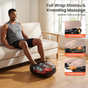 COMFIER Shiatsu Foot Massager with Heat – 3-in-1 Kneading, Vibration, Remote Control