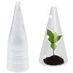 BELLE VOUS 20 Pack of Reusable Plastic Plant Cloche Covers - W10.5 x H20cm/4.13 x 7.87 Inches - Garden or Greenhouse Bell Plant/Vegetable Cover - Protection from Frost, Snails & Animals/Pests