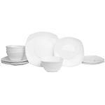 Everyday White by Fitz and Floyd Nevaeh Soft Square 12 Piece Dinnerware Set, Service for 4