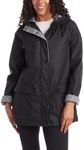 URBAN REPUBLIC Rain Jacket Women - Lightweight Waterproof Windbreaker for Women (S-3XL), Size 3X, Black
