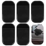 5 Pieces Dashboard Anti Slip Mat, Silicone Dashboard Mat Car Dashboard Sticky Pad Black Anti Slip Car Dash Mat for Cellphone Keys (14.2x8.3cm)