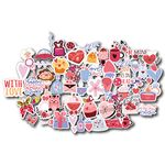 ISEE 360® 47 PCs Love Hearts Flowers Scrapbook Sticker for Couple DIY Notebooks Diary Journal Laptop Mobiles Decorative Vinyl Printed Stickers