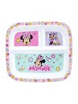 Minnie Mouse Childrens Divided Sections Dinner Plate, 3 Sections, Pink