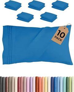 King Pillow Cases Set of 10 - Ultra Soft Hotel Quality Pillowcase Covers - Comfy & Wrinkle Free - Shrink, Stain & Fade Resistant - Soft, Machine Washable Pillow Protectors - 10 Piece Set - Royal Blue