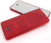 Konrado-Garden 10 Pack Red Rectangular Rear Reflector for Trailers Fence Gate Posts (Red)