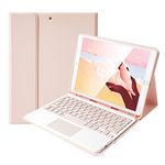 Lively Life Bluetooth Keyboard Case with Touchpad for iPad 10.2 9th 2021/8th 2020/7th Generation 2019, iPad Air 3 2019, iPad Pro 10.5 2017, Built-in Pen Holder, Detachable Wireless Keyboard - Pink