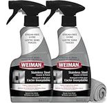 Weiman Stainless Steel Cleaner and Polish - 12 Ounce (2 Pack) - Removes Fingerprints, Residue, Water Marks and Grease from Appliances - Refrigerators Dishwashers Ovens Grills - 24 Ounce Total