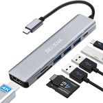 USB C Hub, 7 in 1 USB-C Multiport Adapter with 100W PD, 4K HDMI, 5Gbps High-Speed USB 3.0, SD/TF Card Reader, USB Type C Hub Splitter Docking Station for Macbook, iPhone15, iPad, Galaxy, Laptop, etc