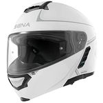 Sena Impulse Flip Up Modular Bluetooth Helmet w/Sound by Harman Kardon Dual Visor Helmet with Integrated Mesh Intercom System / MP3 / Voice Dial (Gloss White, S)