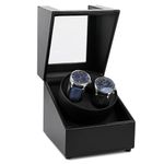 Kalawen Latest Automatic Watch Winder, Double Watch Winder Dust-Proof Box with Quiet Motor, Watches Rotation Storage Case Display Box for Automatic Mechanical Watches