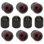 Tyre Valve Cap Universal Plastic Dust Caps/Cover Black for Schrader Valves on Car Tyres, Bikes, Bicycles, Motorbikes by Stocc (With Seal Ring, 10)