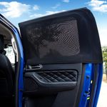 Car Rear Side Window Shadows for Pickup Trucks,7 Seats Larger SUVs Only, Elastic Breathable Car Sun Shade Screens Mosquito Net Covers, Anti-Sun Glare, Reduce UV Rays, Privacy Protection（2 Pack）