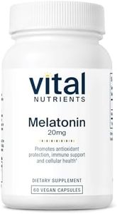 Vital Nutrients Melatonin 20mg | Vegan | Sleep Supplement to Support The Body's Natural Sleep Cycle* | Gluten, Dairy, Soy Free | 60 Capsules