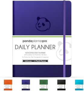 Panda Planner Pro A4 Daily Planner 2026 – 6 Month Undated Planner with Hourly Schedule, Large 8.5x11 Layout, To Do List, Daily Journal, Goal Planner, Habit Tracker & Gratitude Organizer for Home/Office – Purple