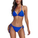 FITTOO Bikini Sets for Women Sexy Push up Basic Triangle Bikini Top with Adjustable Strings Padded Separates Swimwear