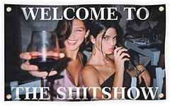 Welcome To The Shitshow Party Tapestry Flag 3x5 Ft Banner with 4 Brass Grommets Funny Poster for College Dorm Room Décor, Gift, Tailgates, Man Cave