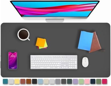 KKTECH Leather Desk Pad, Non-Slip, Mouse Pad, Premium Office Table Writing Mat for Laptop Writing, Waterproof Leather Mat (Dark Grey, 60 x 35)