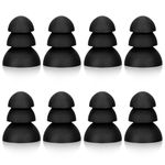 8PCS Hearing Aid Ear Tips, 3 Layer Soft Silicone Hearing Aid Power Domes for Hearing Resound Accessories (Black)