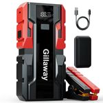 Gillaway 001B Car Jump Starter, 3000A Car Jump Starter Battery Pack (Up to 9.0L Gas and 7.0L Diesel Engine), 12V Car Battery Charger Jump Starter Portable, Jump Box with USB 3.0/Power Bank/LED Light