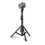 FugeTek All-in-One Professional Aluminium Selfie Stick & Tripod, Robust Bluetooth Remote Control for Apple and Android Devices, No Ski Tripod, Extendable up to 49 Inches, Black