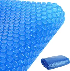 Solar Pool Cover, 12Mil Pool Solar Blanket,Heavy Duty Rectangular Pool Solar Cover with Bubbles,Heat Transfer Solar Pool Heater 16x32FT