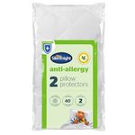 Silentnight Anti Allergy Pillow Protector - Ideal for Allergy and Asthma Sufferers Protecting Against Bacteria and Dust Mites - Machine Washable, 2 Pack