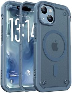 ORETECH Magnetic for iPhone 14 Case & iPhone 13 Case (2 X Screen Protectors + 1 Camera Protector)(Compatible with MagSafe)(25 FT Drop Protection) Translucent Matte Dual-Layer Shockproof -Blue