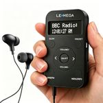 LEMEGA PR1L Pocket DAB Radio, FM Radio, Portable DAB+ Radio, Headphone Included, Rechargeable battery,40 Presets, LCD Display, Sports DAB Radio with Lockable Switch.Black