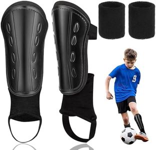 BLAZDEVE Football Shin Pads for Toddler Kids Youth, Non-Slip Shin Guards with Ankle Protection, Kid Soccer Training Equipment for Football, Hockey, Rugby