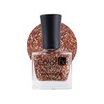 Color Fx New York Hyper-Gloss Top Coat Non UV Gel Nail Polish, Transparent Finish, Rose Gold Glitter Finish, 21 Toxins Free, Long Lasting, Clear Nail Paint Women 9Ml