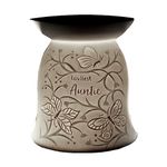 Cello Tealight Wax Melt & Oil Burner, Loveliest Auntie, Stunning porcelain designs safe for use around children and pets. Use wax or oil in the top and magically fragrance your room.