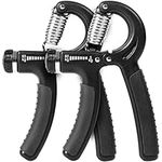 2 Pack Fitness Hand Grip Strengthener Adjustable Resistance 5-60 kg Exerciser Grips Stainless Steel Springs Strength Trainer Hand Squeeze for Strong Wrists, Fingers, Forearm, Hands, Athletes Musicians