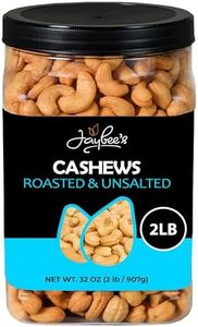 Cashews Roasted Unsalted (32 oz / 2 lbs) | Healthy Protein Snack, Natural Healthy Diet Friendly Snacks, Gift Giving | Whole Cashew | Certified Kosher - Vegan & Keto Friendly Superfood | Jaybee's Nuts