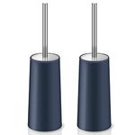 IXO Toilet Brush and Holder, 2 Pack Toilet Brush with 304 Stainless Steel Long Handle, Toilet Bowl Brush for Bathroom Toilet-Ergonomic, Elegant,Durable (Blue)