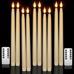 Yme 10pcs LED Ivory Taper Candles w