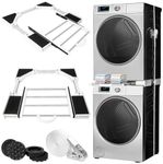 Hugbow 29 inch Stacking Kit for Washer and Dryer, Universal Washer and Dryer Stacking Kit with Pull Out Drying Rack, Adjustable 29"/28"/27"/26"/25"/24" Stacking Kit with Ratchet Strap