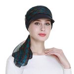 FocusCare Bamboo Slouchy Newsboy Hat Caps for Women with Chemo Breast Cancer Hair Loss Navy