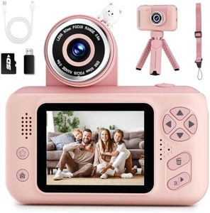 Kids Camera Girls for 3 4 5 6 7 8 9 Years Old Girls,1080P HD Video Selfie Camera with 32G SD Card Kids Digital Camera Toys for Toddler Birthday Gifts Pink