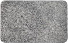 MIULEE Bath Mat 40 x 60 cm Non-Slip Bathroom Mat Super Absorbent Water, Machine-Washable, Microfiber Comfortable Bath Mats for Bathroom, Grey