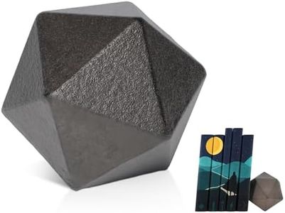 Comfify Decorative Polyhedron Black Cast Iron Ornament | Unique Geometric Design for Modern Home Decor | Table Centerpiece or Shelf Display | Durable Recycled Metal with Vintage Finish