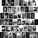 Wall Collage Kit, Black & White Aesthetic Pictures, 50PCS 4x6 Inch Picture Collage Kit for Wall Aesthetic, Teen Girls Bedroom Decor, Dorm Wall Decor, Photo Collection ,Cute Wall Decor for Teen