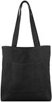 Kememo Corduroy Tote Bag with Zip, 