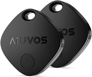 ATUVOS Bluetooth Item Finder 2 Pack, Compatible with Apple Find My (iOS Only), 60m Finding Range, Replaceable Battery, Waterproof, Tracker for Keys, Luggages, Suitcases, Wallets, Bags, Black