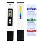 CSI INTERNATIONAL Digital pH Meter - High Accuracy Water Quality Tester for Household Drinking Water, Aquariums, Swimming Pools - 0.01 pH Measurement Range - White