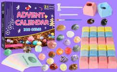 Advent Calendar 2024, 24 Days Natural Crystal Agate Stone Minerals & Fossils Gem Advent Calendars 2024 for Kids,Christmas Countdown Calendar Enthusiasts Rock Collection for Xmas Girls Boy Women Men (Purple)