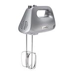 Kenwood Handmixer, 450W, 5 Speeds, Stainless Steel Kneaders and Beaters for Durability and Strength HMP30.A0SI- Silver