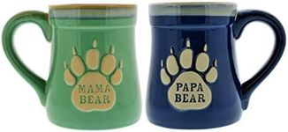 Mama Bear Mug and Papa Bear Mug Ceramic Coffee Cups, 18oz – Nobody Messes with My Cubs Quote – These Oversized Coffee Mugs Make Great Gifts for Mom and Dad